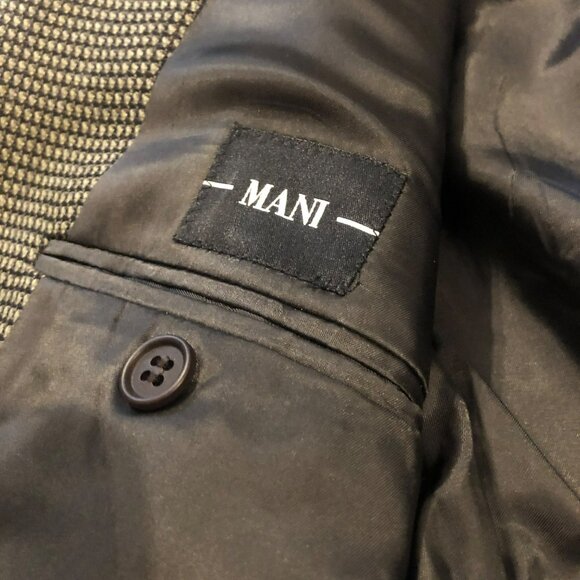 MANI Men's Houndstooth Wool Blazer Jacket Size 43R Sport Coat - Picture 4 of 9